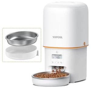 lot 16684 image: Automatic Cat Feeder - 4L Timed Auto Pet Feeder for Cat and Dog with Dry Food Dispenser, 180-day Battery Life, 1-6 Meals Per Day, 1-16 Portion, Desiccant Bag Keeps Food Fresh - Retail $40