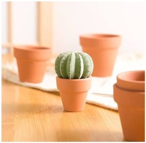 lot 16685 image: 2 Inch Terracotta Pots Pack of 32 - Mini Clay Pot with Drainage Hole for Tiny Cactus Herb, Succulent Nursery Pots for Home Garden Table DIY Hand Craft Gift. SOME CRACK and CHIP visible. - Retail $26