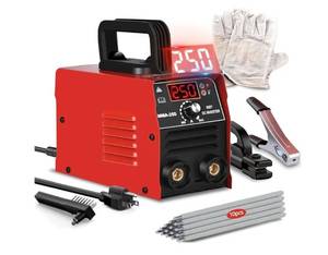 lot 16690 image: (136)GNI Super MINI Welding Machine, 250Amp 20PCS Rods Stick Welder Machine, Portable ARC Welder Machine 110V, Hot Start Arc Force Anti-Stick Welder for Beginner - Retail $49