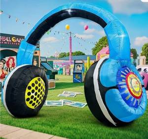 lot 16710 image: Party Decoration 10FT Inflatable Headphones Archway Party Decoration - Retail $80