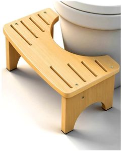 lot 16715 image: Bamboo Toilet Stool Squat Adult, Wood Squatting Potty for Adults, Dual Non-Slip Poop Stool for Bathroom, Improve Bathroom Posture and Comfort for Kids, Natural, 6.5 H (1 Pack) - Retail $15