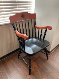 lot 157 image: Siblem Memorial Hospital spindle back chair35 x 22 x 22 in seat width is 17 in