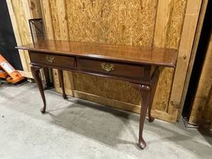 lot 210 image: Two drawer entry table 28 x 52 x 16 in