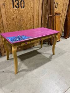 lot 211 image: Painted desk 30 x 54 x 27 in