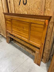 lot 221 image: Kincaid headboard and footboard each measure 46 x 66 x 3 in