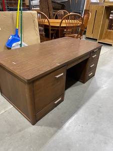 lot 222 image: Low desk 24 x 60 x 36 in