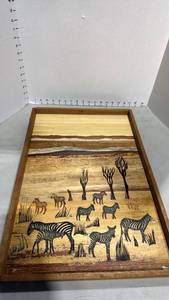 lot 1000 image: Layered wood laser cut art wall piece 24x16