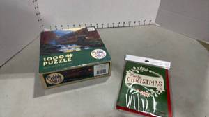 lot 1021 image: Puzzle 1000 piece and greeting cards both new