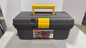 lot 1036 image: Rubbermaid tool box with tools