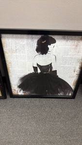 lot 1103 image: Lady In Black Dress framed print 24x24