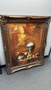 lot 1104 image: Large textured framed print signed 51x40