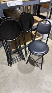 lot 1207 image: 4 folding stools 29 inches tall, seat 18 inches