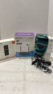 lot 2010 image: Logitech Circle View, Netgear Wi-Fi router, Harmony Wireless Extender - all new