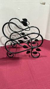 lot 2032 image: Wrought iron wine bottle holder