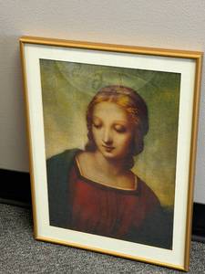 lot 2200 image: Framed Renaissance portrait wall decor 18 x 13 in
