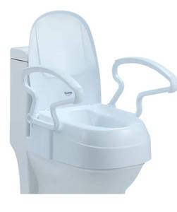lot 1037 image: Raised Toilet Seat Risers for Seniors, Elevated Toilet Seat with Handles, 3-Level Height Adjustable, Support up to 300 Lbs