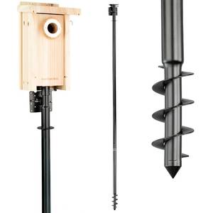 lot 1038 image: WHITEHORSE Bird House Pole Mount- A Professional Bird Feeder Pole for Outside - Very Sturdy Against Strong Winds - 7 Tall Bird House Poles for Outdoors - Pole for Bird Feeders - Bluebird House Pole