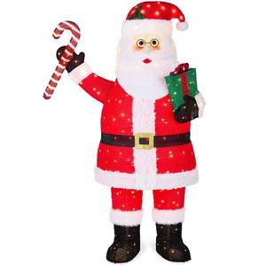 lot 1040 image: Best Choice Products 8ft Lighted Pop-Up Santa Claus  Outdoor Christmas Holiday Decoration w 400 LED Lights  Hat  Gift