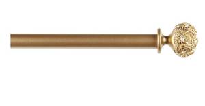 lot 1050 image: Exclusive Home Curtains Peony 1 Curtain Rod and Coordinating Finial Set, Gold, Adjustable 66-120