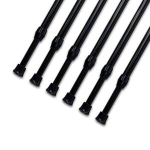 lot 1059 image: JAYE Curtain Rods Spring Tension Curtain Rod Adjustable Length for Kitchen, Bathroom, Cupboard, Wardrobe, Window, Bookshelf DIY Projects (28-48 6PCS BLACK, BLACK)