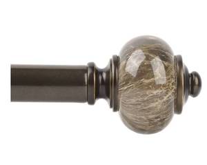 lot 1066 image: KAMANINA 1 Inch Curtain Rods for Windows 72 to 144 Inches (6-12ft) Bronze Heavy Duty Curtain Rod, Adjustable Long Drapery Rods with Marbled Finials