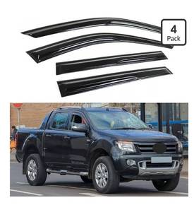 lot 1068 image: IG Window Visor for Ford Ranger SuperCrew 2012-2018, Rain Guard Tape-On Durable Sun Wind Side Vent Window Deflector Mugen Style, 2012 2013 2014 2015 2016 2017 2018 (SuperCrew Only