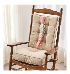 lot 1076 image: SUNROX Memory Foam Non Slip Rocking Chair Cushion, FadeShield Water Resistant Thicken Durable Tufted Pads, Set of Seat & Back Cushion with Ties for IndoorOutdoor Rocker, 2 Piece, Husk Birch