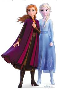 lot 1080 image: Cardboard People Anna & Elsa Life Size Cardboard Cutout Standup - Disneys Frozen II