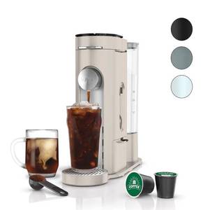 Ninja Pods & Grounds Single-Serve Coffee Maker, K-Cup Pod Compatible, Brews Grounds, Compact Design, 56-oz. Reservoir, 6-oz. Cup to 24-oz. Travel Mug Brew Sizes, Iced Coffee Maker, Stone, PB041ST