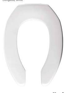 lot 1103 image: BEMIS 2155SSCT Commercial Open Front Plastic Toilet Seat, Heavy Duty Industrial No Slam Seat without Lid, Secure Installation, Made in USA, Elongated, White