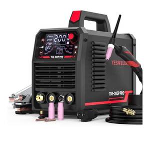 lot 1107 image: YESWELDER 205A Tig Welder with Pulse Large LED Display, STICKDC TIGPULSE TIG 3 In 1, 110&220V Dual Voltage TIG Welding Machine TIG-205P