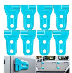 lot 1114 image: Door Hinge Cover Trim Exterior Accessories Decoration for 2018-2025 Jeep Wrangler JL JLU Sport Sahara Freedom Rubicon Unlimited & Gladiator JT 2-Door and 4-Door (Light Blue 8PCS)