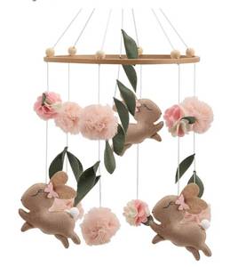 lot 1127 image: Bunny Hanging Mobile Girl Room Decor Rabbit Ceiling Mobile