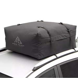 lot 1143 image: Journeyer - 18 Cubic Feet Weatherproof Rooftop Cargo Carrier for Top of Vehicle  Attaches With or Without Roof Rack