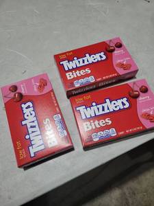 lot 1144 image: TWIZZLERS  Bites Cherry Flavored Chewy Candy  Low Fat  5 oz  Box pack of 3