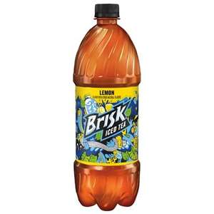lot 1168 image: Brisk Lemon Iced Tea 1 Liter Plastic Bottle 5 pack