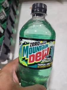 lot 1185 image: Mountain Dew Baja Blast Zero Sugar Soda Bottle 20 FL OZ 6 pack