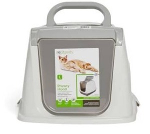 lot 1212 image: Flip Top Cat Litter Box Hood White Large 18.7 L X 15.4 W X 11.3 H