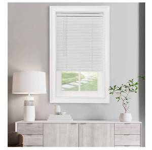 lot 1215 image: Cordless Light Filtering Mini Blind - 29 Inch Width, 48 Inch Length, 1 Slat Size -  White