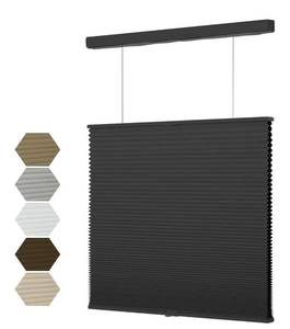 lot 1230 image: MYshade Top Down Bottom Up TDBU Cellular Shades, 1.5 inch Cordless Blackout Honeycomb Pleated Blinds for Windows Home Bedroom Office, Light Control, Thermal Insulated, 34.5 W x 72 H,Black