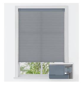 lot 1237 image: LazBlinds No Tools No Drill Cordless Cellular Shades, Light Filtering Honeycomb Shades for Home, Thermal Insulation Blinds for Windows, 41 W x 64 H, Dark Grey