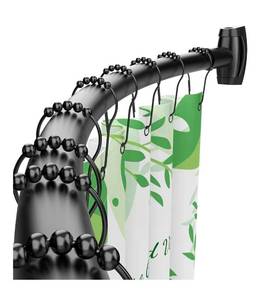 lot 1245 image: Bonpally Curved Shower Curtain Rod for Bathroom, 40-72 Inches Adjustable Curved Shower Rod, 0.9MM Aluminum Shower Curtain Rod with Rotating Brackets for Extra Shower Space, Need to Drill, Black