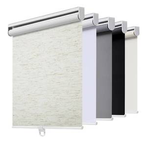 lot 1250 image: Cordless Roller Shades Blackout Blinds for Windows Room Darkening Rolled Up Shades with Spring System, UV Protection Natural Linen Fabric Window Shades Door Blinds for Home 28 W x 72 H, Linen Cream