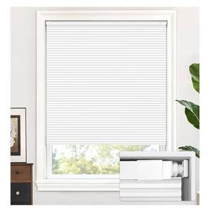 lot 1252 image: LazBlinds Cordless Cellular Shades, No Tools No Drill Blackout Honeycomb Shades Pleated Blinds for Windows, 36 W x 48 H, Silver White