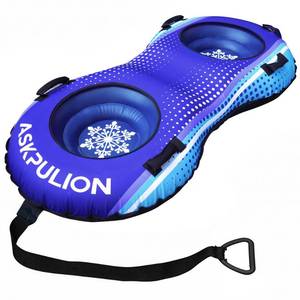 lot 1265 image: ASKPULION Family-Sized 2 Person Inflatable Snow Tube Sled, Heavy Duty Snow Tubes for Sledding with Premium Canvas Cover for Kids Adults, Winter Outdoor Snow Toys Gift for Children Family