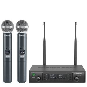 lot 1271 image: Phenyx Pro Wireless Microphone System, Dual Wireless Mics,w 2 Handhelds, Auto Scan,2x100 UHF Frequencies,328ft Range,Dynamic Microphone for Singing, Karaoke, Church(PTU-71-2H)