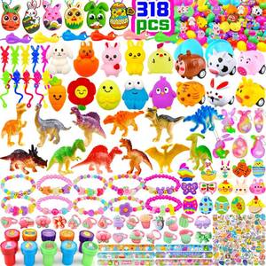 lot 1284 image: 318 pcs Bulk Easter Eggs filled with Toys inside filled Easter Eggs Easter Basket Stuffers 100 pack self filled Easter Egg Hunt Easters Party Favors Easters Egg Fillers for Kids Toddlers Boys Girls