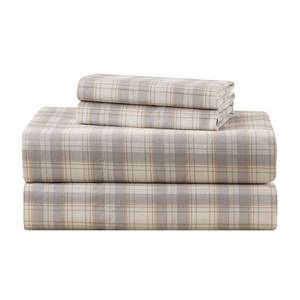 lot 1288 image: Comfort Spaces 100% Cotton Sheets King, Breathable, Naturally Cool Cotton Sheets, Soft Cotton Bed Sheets with 14 Elastic Pocket Fits up to 16 Mattress, All Seasons Sheet Set, Wesley Taupe 4 Piece