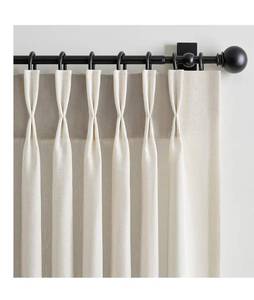 lot 1307 image: 90 Inches Long Pinch Pleated Semi Sheer Curtains,Ivory Beige Linen Blended Light Filtering Window Curtains 90 Length 2 Panels for Living Room Bedroom Pinch Pleat Drapes with Hooks 2 Panels