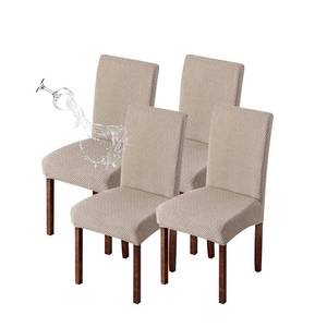 lot 1308 image: Genina Waterproof Chair Covers for Dining Room Set of 4 Kitchen Chair Covers Parson Dining Chair Slipcover,Khaki